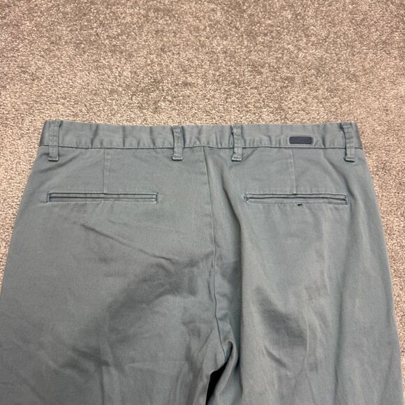 Zara Man Chino Pants Mens 31 Slate Blue Straight Leg Cotton Flat Front 32x27 - Picture 3 of 16